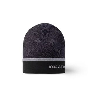 Louis Vuitton Monogram Black and Gray Beanie